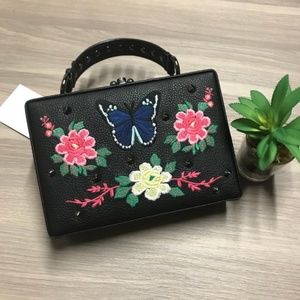Nasty Gal Black Floral Bag